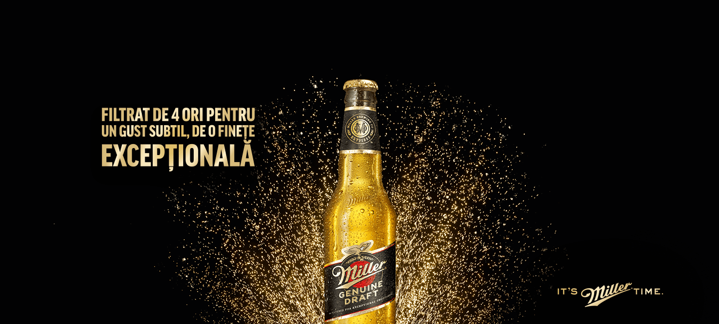 MGD beer with text "4x filtered for exceptional smoothness"